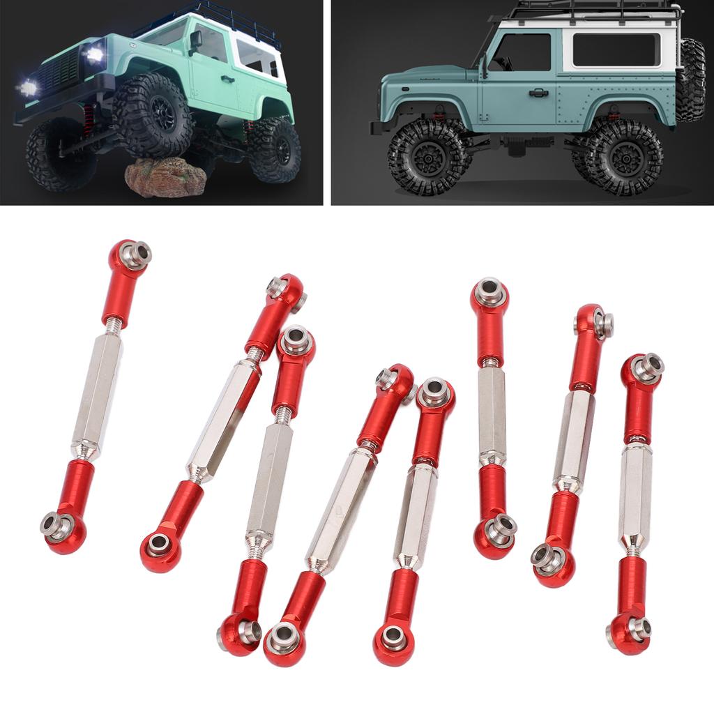 8Pcs Metal Steering Linkage Aluminum Alloy Servo Link Pull Rod for WPL C14 C24 B14 MN D90 D91