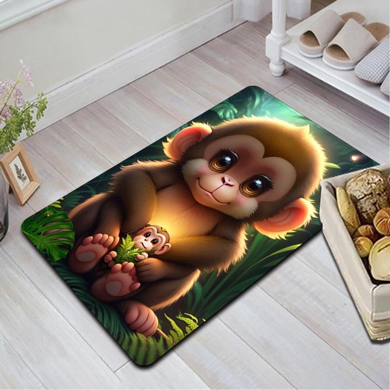 Cute glowing little monkey Rug Floor Mat for Living Room or Bedroom Soft and Comfortable Carpet a Gift for Birthday and Holiday.MFF0918370