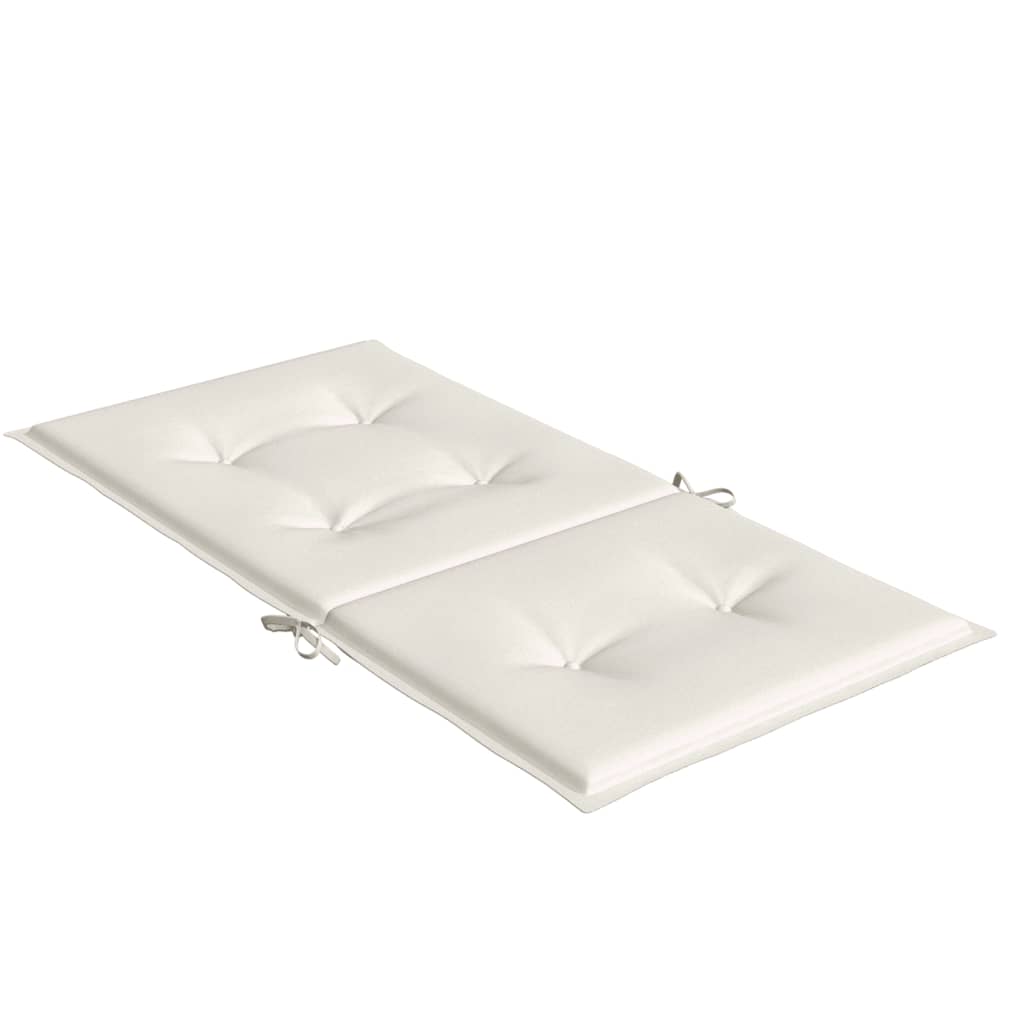 Low back Chair Cushions 6 pcs Melange Cream 100 x 50 x 4 cm Fabric