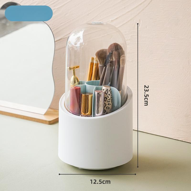 Вращающийся на 360° ящик для хранения кистей для макияжа, портативный настольный косметический органайзер, губная помада, карандаш для бровей, держатель для теней для век