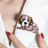 Blucome Handmade Acrylic Animal Dog Brooches for Women Men Lovely Sitting Pet Casual Party Brooch Pin Gifts Jewelry Accessories