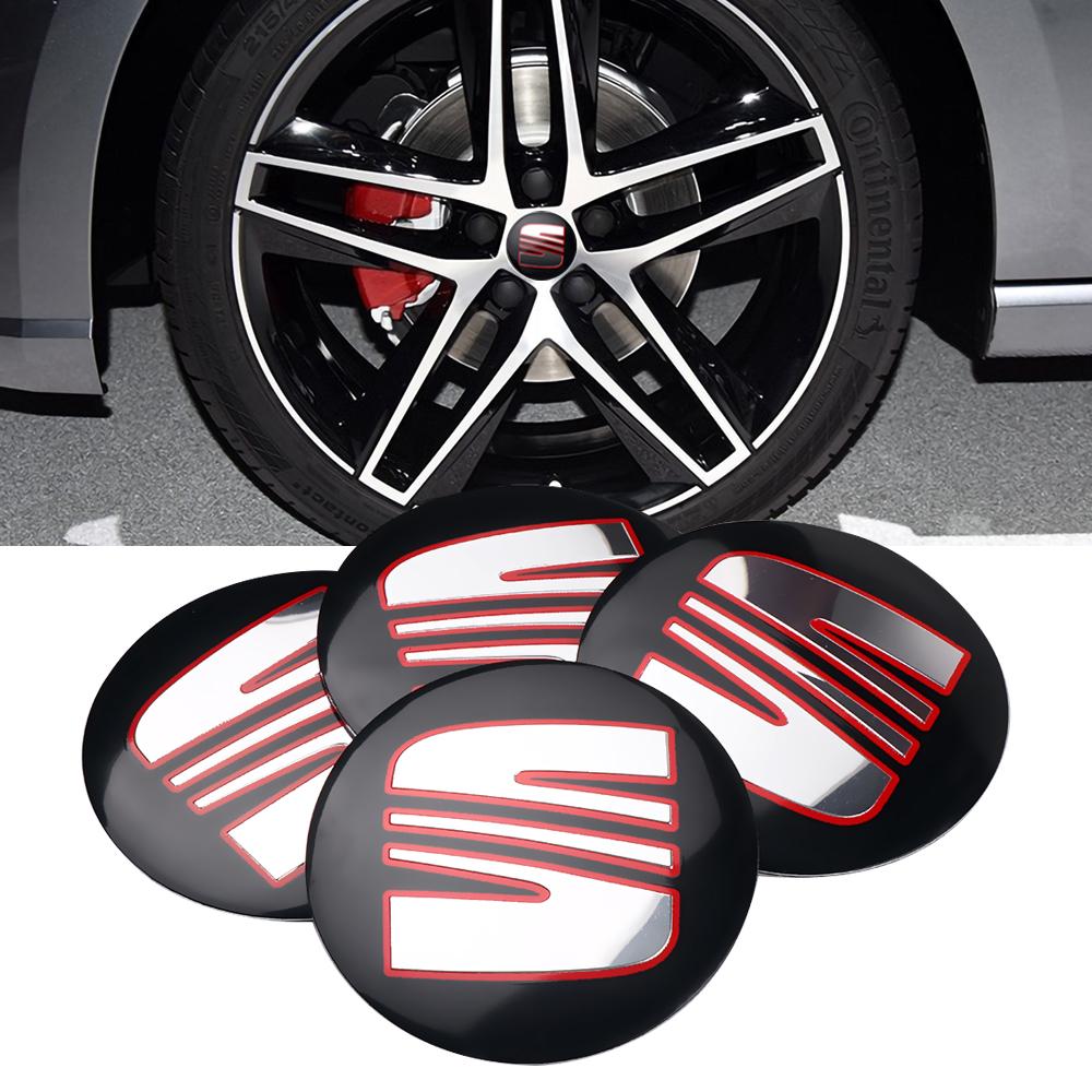 vhzh5 4Pcs 56MM Car Wheel Center Hub Caps Logo Sticker Cover For SEAT Leon 5F Ibiza 5 6 MII Altea Cupra FR Toledo 3 Cordoba Ateca