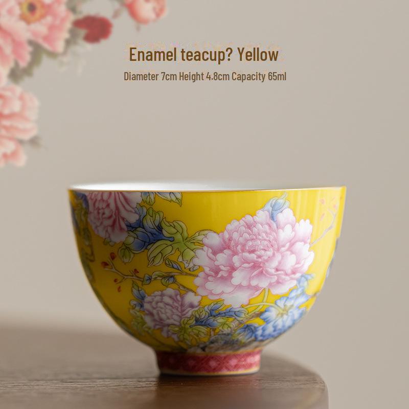 Керамическая чашка для чая в стиле кунг-фу, покрытая эмалью