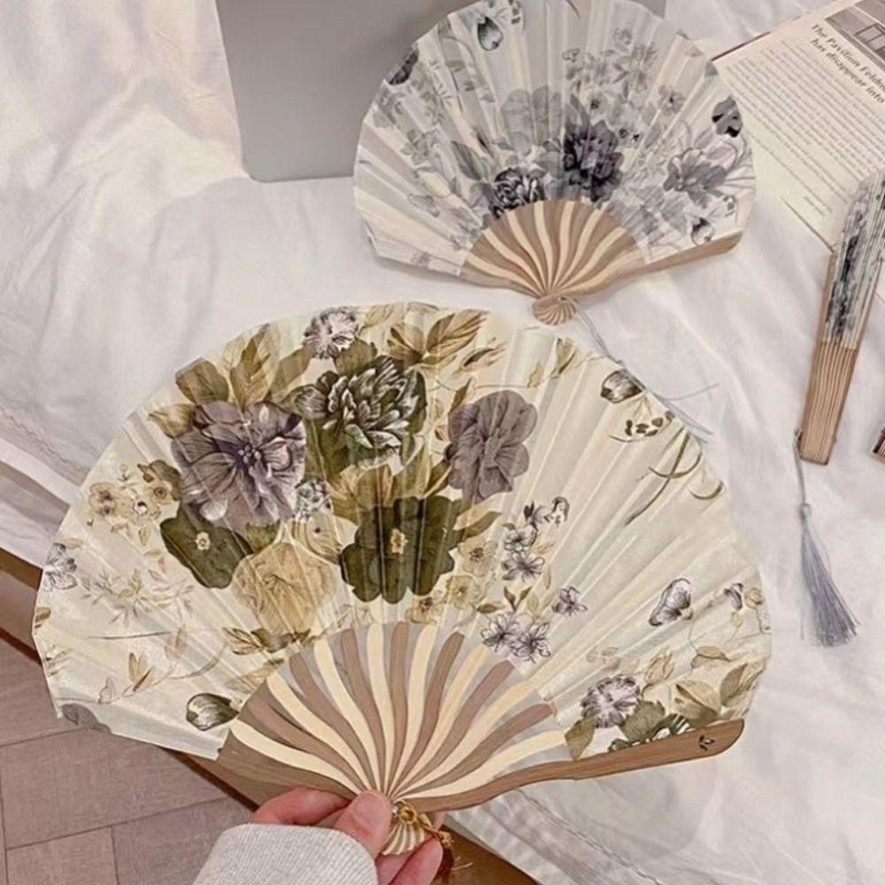 Портативный складной веер из шелковых цветов в китайском стиле в стиле ретро, новый складной веер