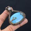 Chalcedony Gemstone Pure Copper Wire Wrapped Handmade Jewelry Pendant