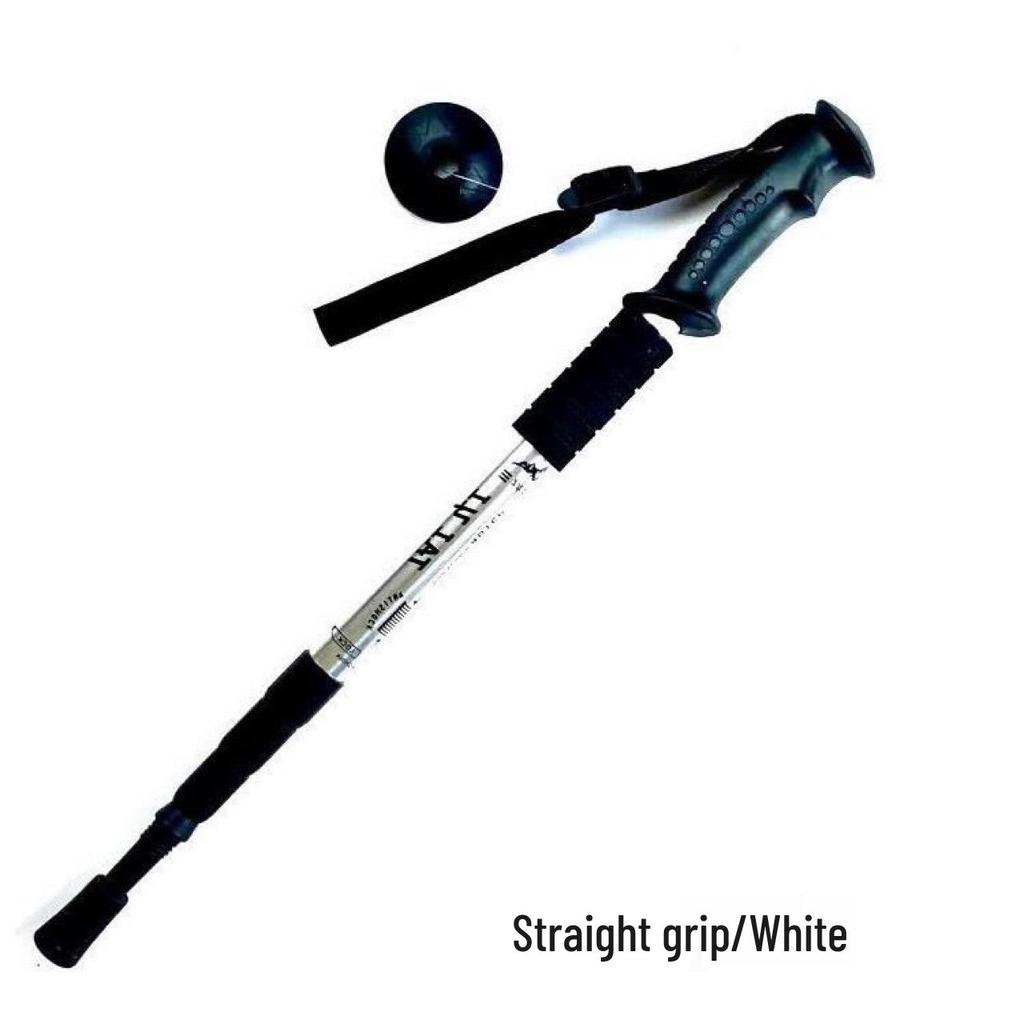 Aluminum Alloy 4-Section T-Handle Trekking Pole – Portable Outdoor Walking Stick Cane for Hiking and Climbing.