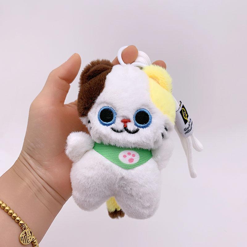 12cm Soft Cat Plush Toy Keychain Cute Stuffed Plush Pendant Cartoon Cat Animal Keychain Bag Hanging Girl Birthday Gift