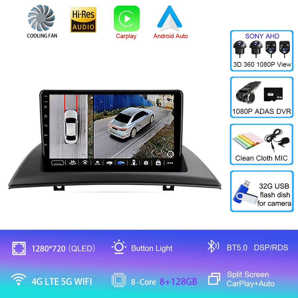 Для BMW X3 E83 2004 2005 2006 2007 2008 - 2012 Автомобильное радио Android 14 Навигация GPS Мультимедийный проигрыватель Стерео Wi-Fi+4G Carplay BT