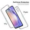 Прозрачный 360-градусный двойной передний задний чехол для Samsung Galaxy A05 A05S A15 A25 A35 A55 A04S A14 A24 A34 A54 5G 4G S23 S24 Ultra Plus FE силиконовый чехол