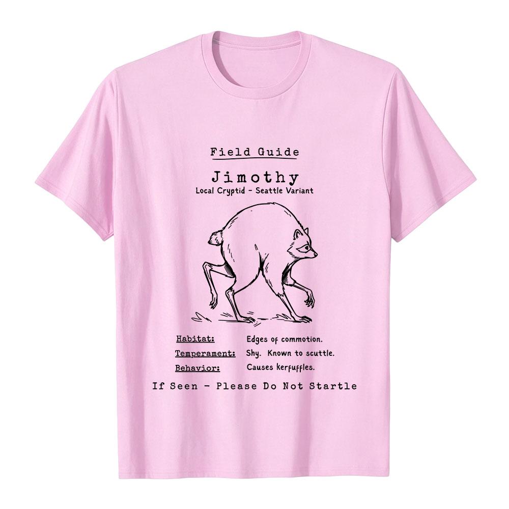 Jimothy Cryptid Raccoon Field Guide Shirt Vintage Seattle Funny Animal Meme Graphic Tee Streetwear Unisex Cotton Soft Male Tops