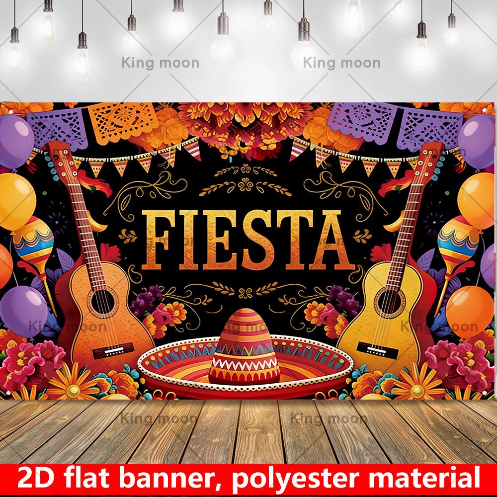 2D Flat Banner, 1 piece - Mexican banner, 180cm * 110cm / 70.8in * 43.3in, made of polyester materialDJH