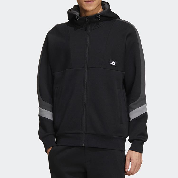 adidas Куртки Мужские Черные С Капюшоном Умеренные Инструктор GM4430
