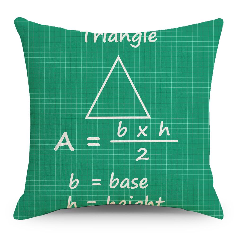 Mathematics, Physics and Chemistry Equations Pillow Cover Personalized Geometric Formula Graffiti Students' Bedside Linen Sleeping Pillow Cover