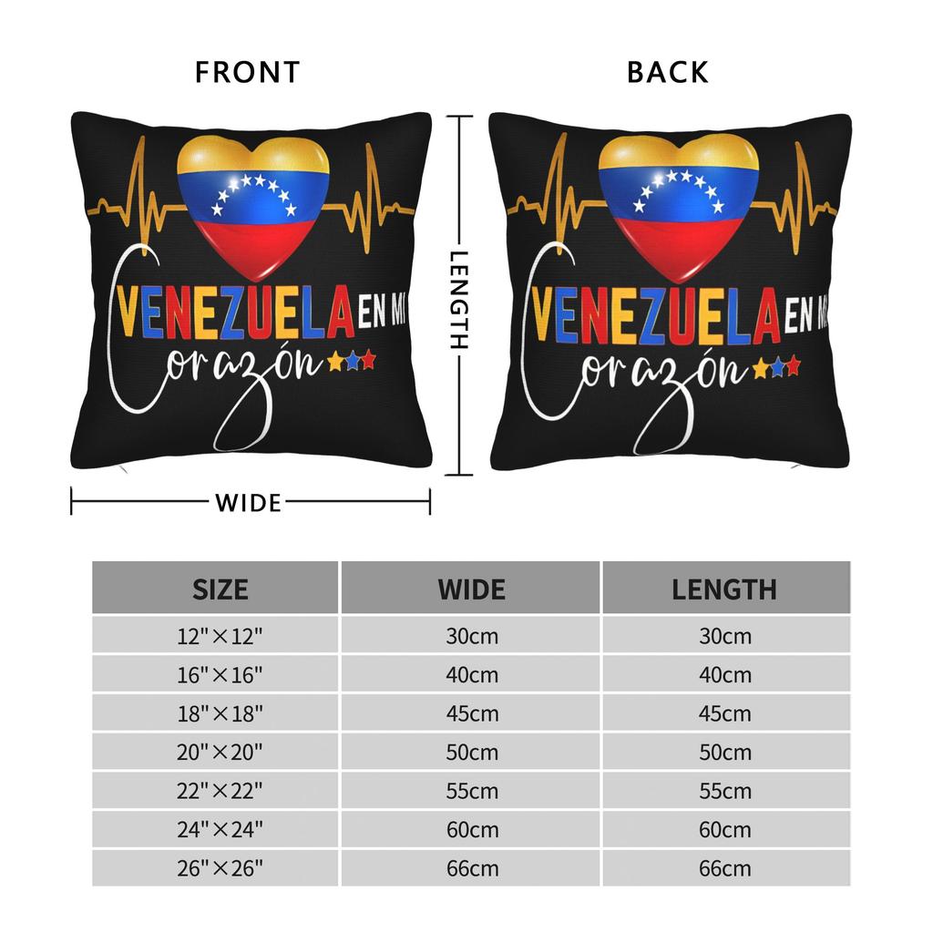 Venezuela en el Corazon Venezuelan Pride Pillow Case Graphic Pillow Cover For Living Room Sofa Vintage Pillowcases