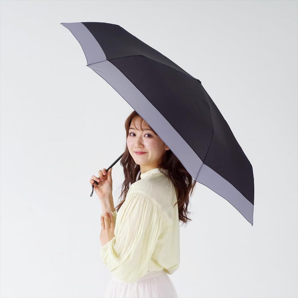 Стильный складной зонт двухцветный карбоновый легкий мини 60 5186BK