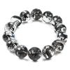 Черный резной пятилапый императорский дракон кристалл 16 мм браслет молитвенные четки натуральный камень [Sekki] Мужской [b514]