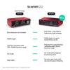 Focusrite Focus Light Аудиоинтерфейс 2 Выход Scarlett 2i2 Вход/2 24 бит/192 кГц (3-е поколение) []
