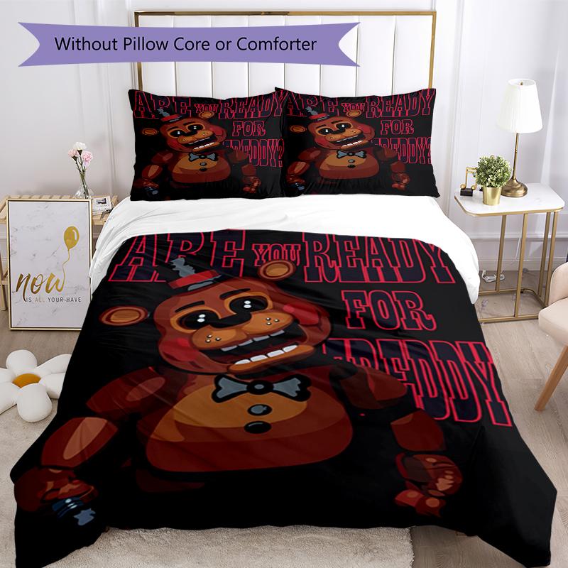 3pcs Freddy Bedding Set Duvet Cover Closure Includes 1 Duvet Cover & 2 Pillowcases, Soft and Comfortable for All Seasons.