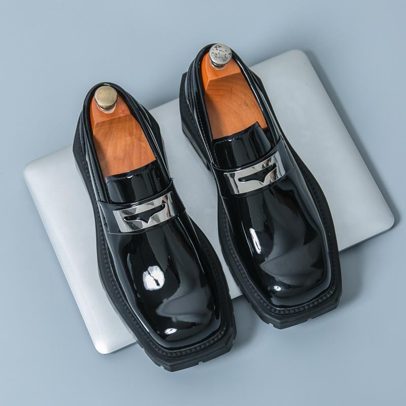 Модные мужские лоферы на толстой подошве из ПУ кожи, зеленые, для свадебной вечеринки, мужская формальная обувь, офисная деловая повседневная обувь, обувь для ходьбы