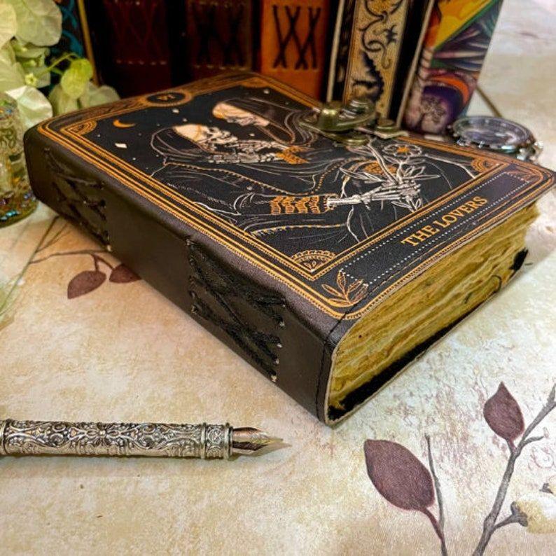 Пустая книга заклинаний теневого гримуара, журнал для влюбленных, карты Таро, журнал ручной работы, альбом для рисования и блокнот, подарки для женщин, любителей черепов