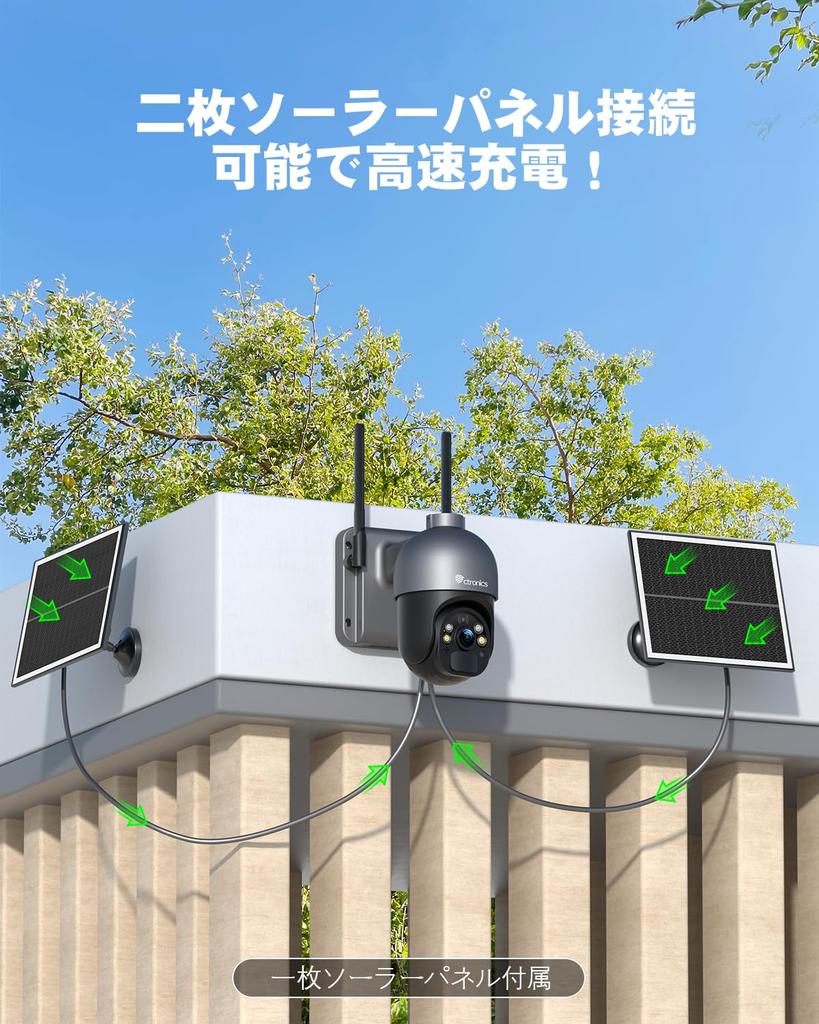 Ctronics Security Outdoor 6W Solar Luminous Human Alarm FTP 5DBi High Performance Family Smartphone No Power No Wiring Security Sticker Cloud MircoSD