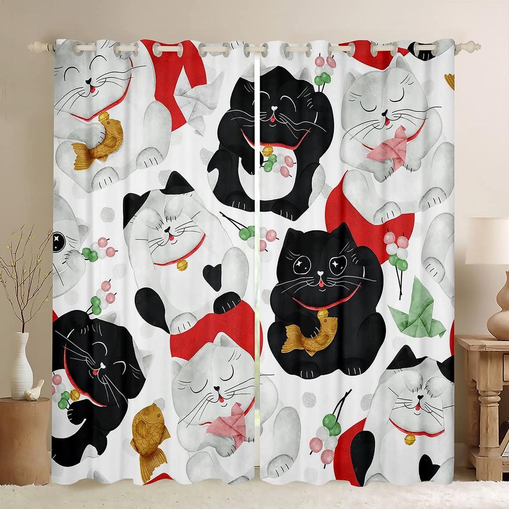 Кошачьи шторы на окна милые домашние кошки шторы для спальни гостиной для детей мальчиков девочек животные тематика обработка шторы 2 шт