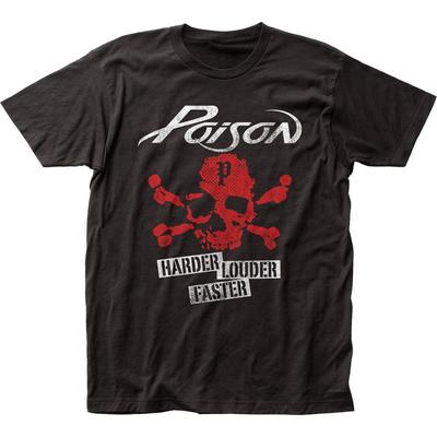 Poison Harder Louder Faster Мужская Футболка Музыка Классический Концерт Рок-Группа Черная Унисекс Футболка