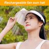Empty Top Cap with Fan Three Temp Settings Breathable Cooling Fan Hat for Women for Sun Protection and Outdoor