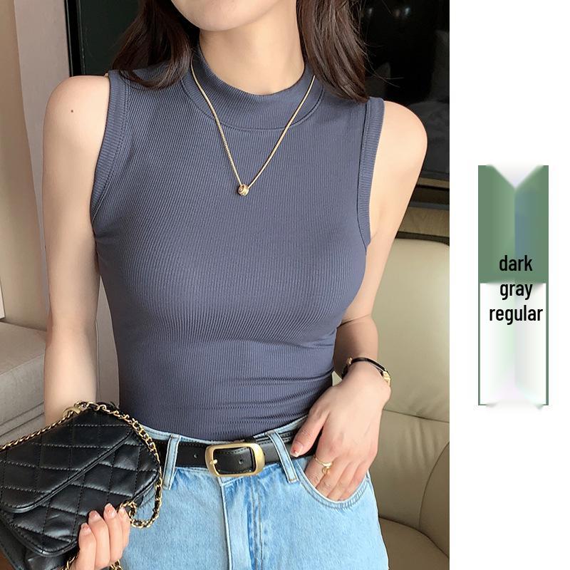 H520 Женская майка без рукавов в рубчик с круглым вырезом - Скрывает жир под мышками, Идеально подходит в качестве топа или нижнего белья