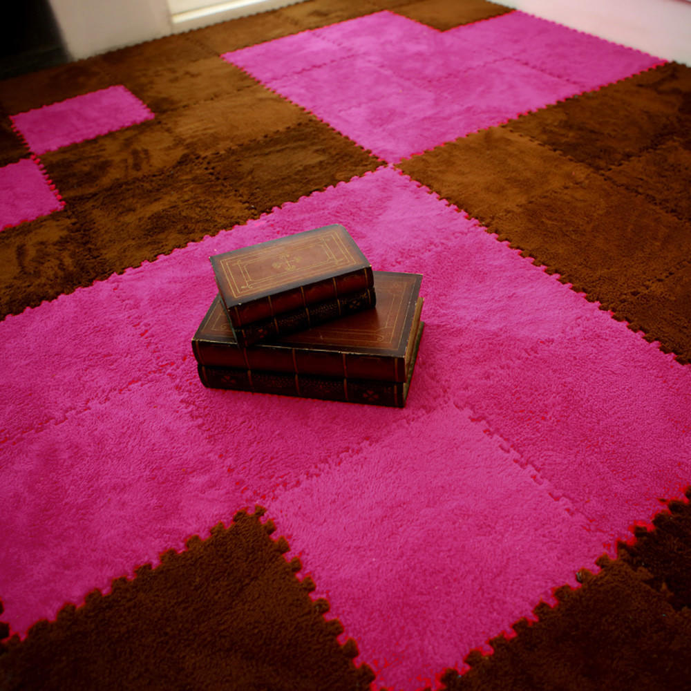 Детский ковер 30*30 см, коврик-головоломка из пены, коврик-головоломка из ЭВА, лохматый бархат, детский эко-пол, 7 цветов