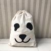 Printing Fabric Laundry Bag Cotton and Linen Drawstring Duffle Bag Durable Storage Bag