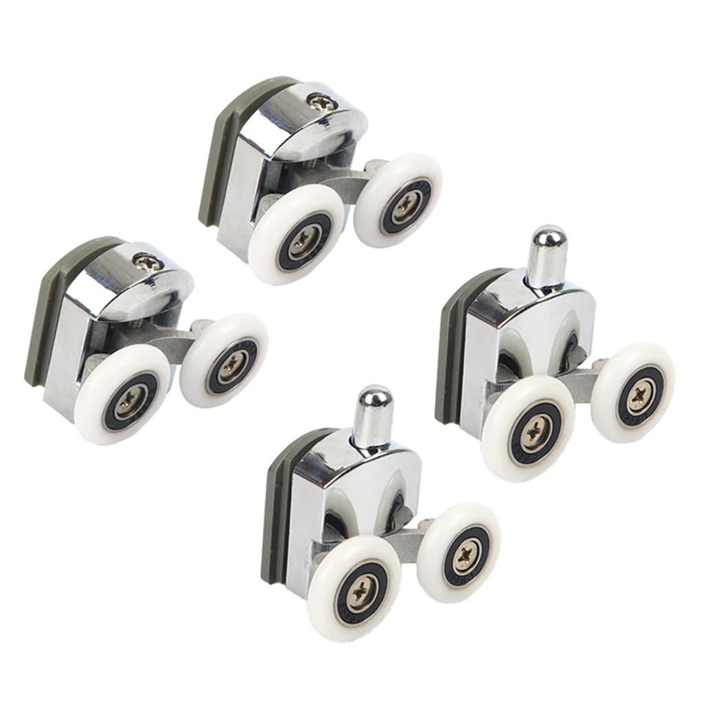 4 шт./компл. Прочные ролики для раздвижных дверей, Универсальные ролики для душевых дверей, Регулируемая высота и плавный ход для стеклянных дверей