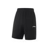 Li Ning Fitness Series Casual Simple Solid Color Elastic Sports Shorts Men Shorts Black AKYV033-1