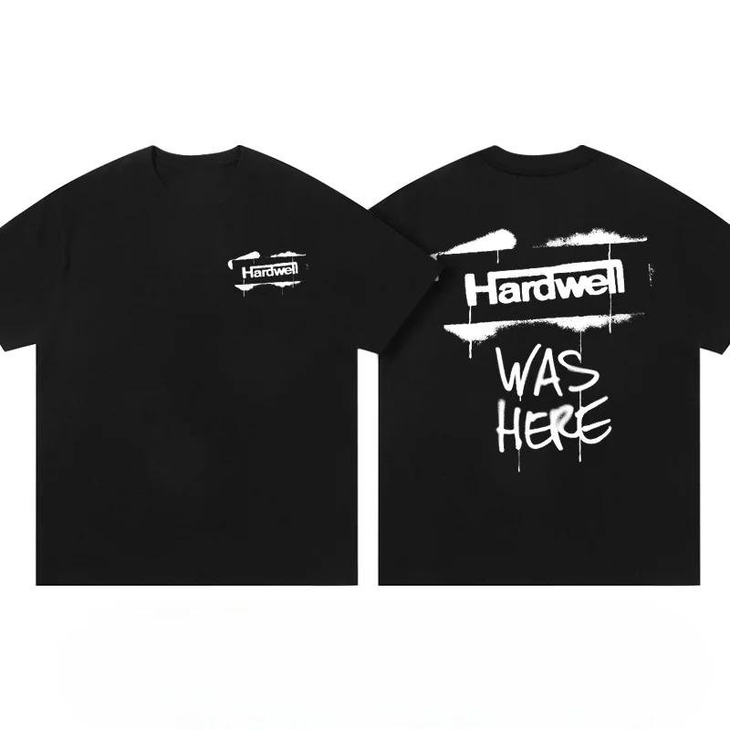 2025 Мужская и женская новая хлопковая футболка с коротким рукавом Hardwell Мужская Топ 100 Ди-джеев Мира Одежда Электрическое Звучание Раскрытый Бренд