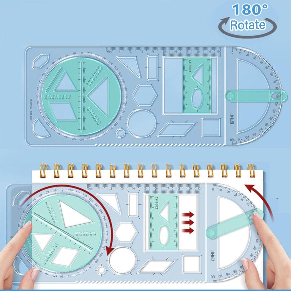 Stationery School Office Supplies Ruler Learning Measuring Tool Geometric Drawing Protractor