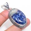 Sodalite Handmade 925 Sterling Silver Jewelry Pendant 2.09" Z5e33