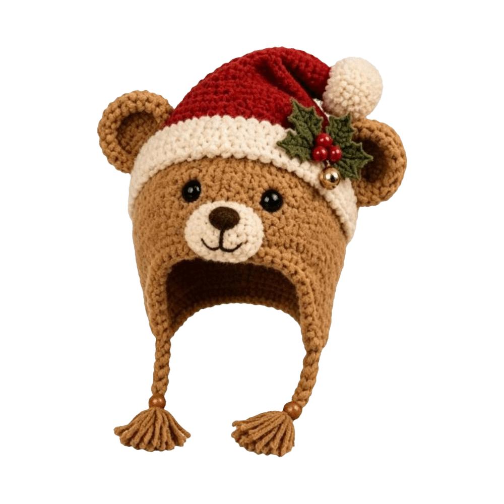 Handmade DIY Crochet Hat Kit Sheep Christmas Hat Kit Animal Hood Knitting Hat Holiday Present