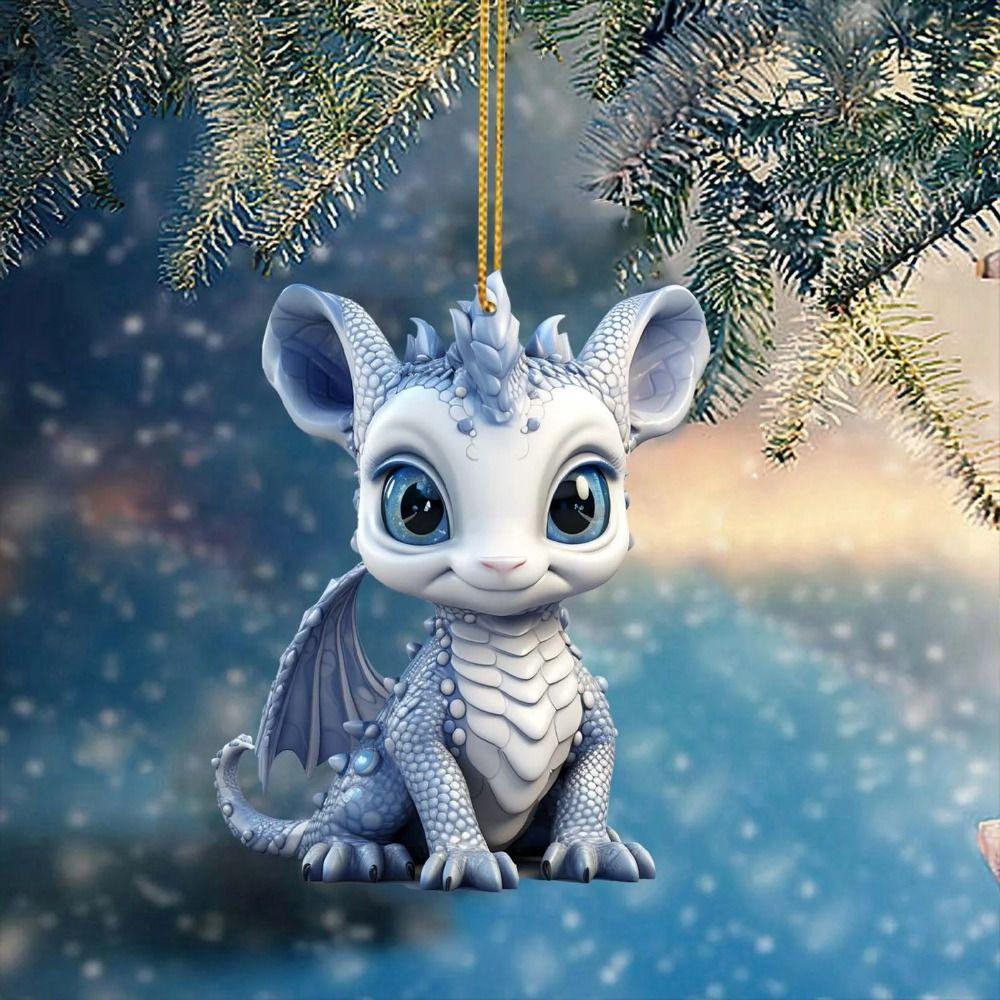 Акриловый кулон в виде дракона, сделай сам, поделки, украшения для рождественской елки, креативные рождественские подвесные украшения