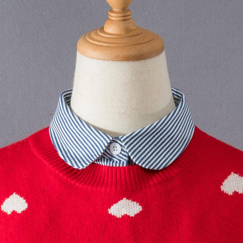 Mens Striped M-XXL Fake Collar for Women Shirt Detachable Collars Formal Business False Collar Half Shirt Neck Decor