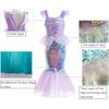 Little Girls Mermaid Princess Costume Sequins Party Dress for Toddler Kids Baby Halloween Dress Up with Accessories