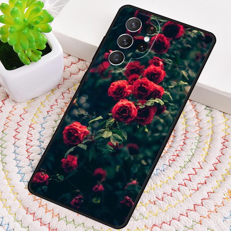 Красная Роза Чехол из ТПУ для Телефона Samsung Galaxy note 10 pro S26 S25 S24 S23 S22 Ultra Plus S21 FE S20 Ударопрочный Чехол
