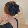 Large Elegant Mesh Flower Hair Clip - Korean Style Celebrity Top Accessory