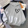 Men's Autumn and Winter Thickened Hooded Sweatshirt Love Printed Pullover Sweatshirt Long Sleeve Hoodie