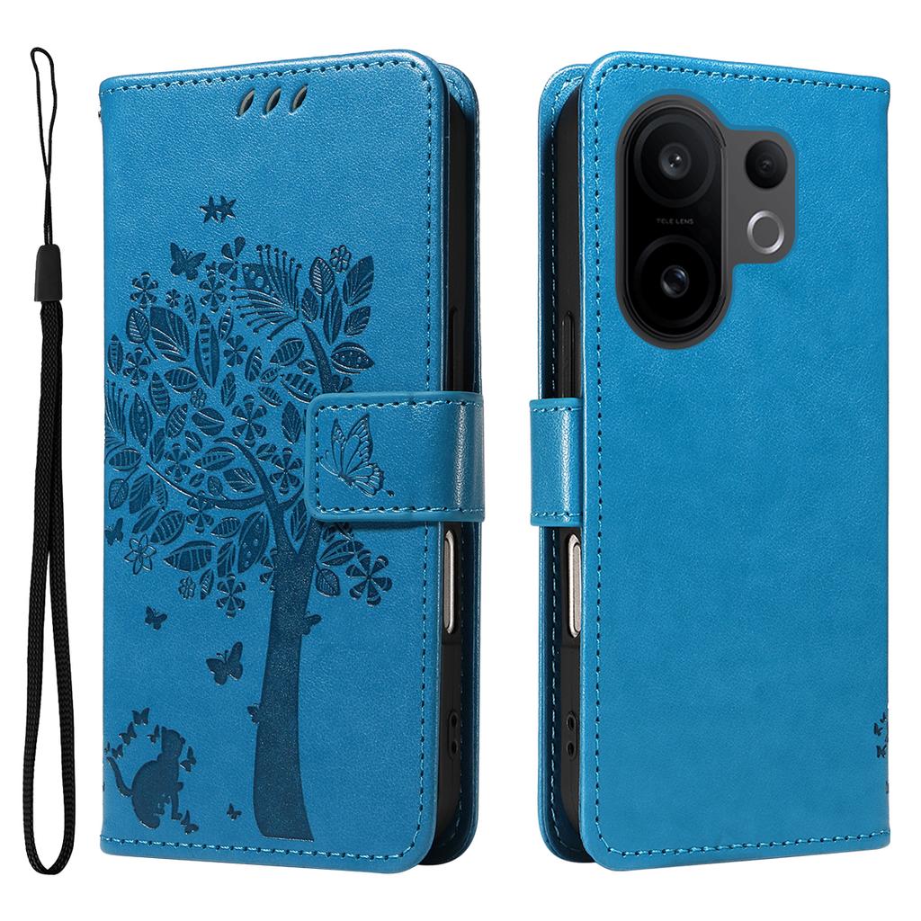 For vivo X200 FE 5G/vivo S30 Pro mini 5G Phone Case with Stand Cat Tree Pattern Leather Wallet Mobile Cover