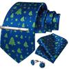 Men's Tie Silk Paisley Classic Wedding Necktie and Pocket Square Cufflinks Set
