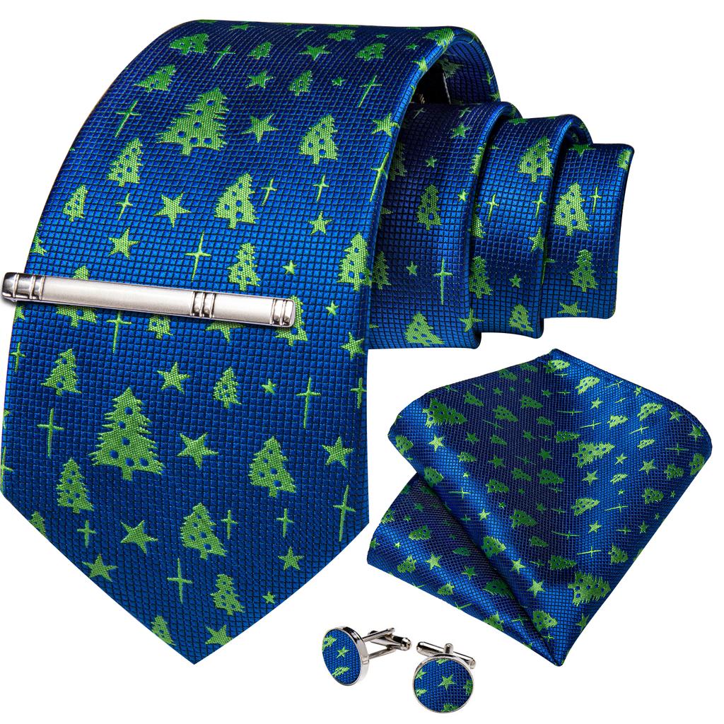 Men's Tie Silk Paisley Classic Wedding Necktie and Pocket Square Cufflinks Set