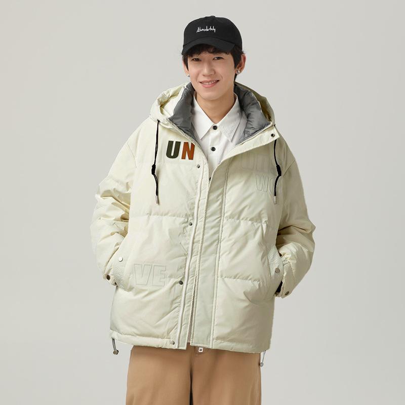 Зимняя утолщенная флисовая куртка на белом утином пуху для пары, модный универсальный топ