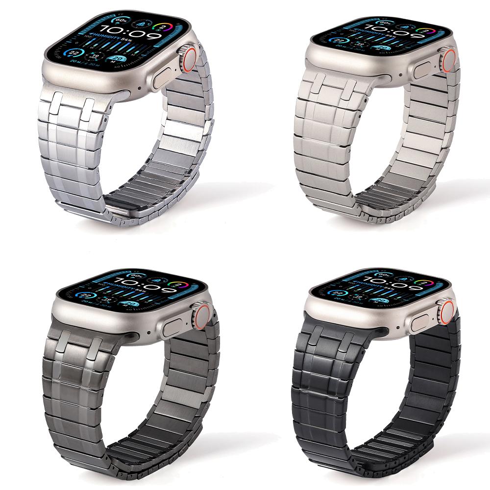 Магнитный ремешок из нержавеющей стали для Apple Watch Ultra 2/1 49 мм 10 9 8 7 45 мм 46 мм Роскошный мужской ремешок для IWatch Series 6 5 4 Se 44 мм