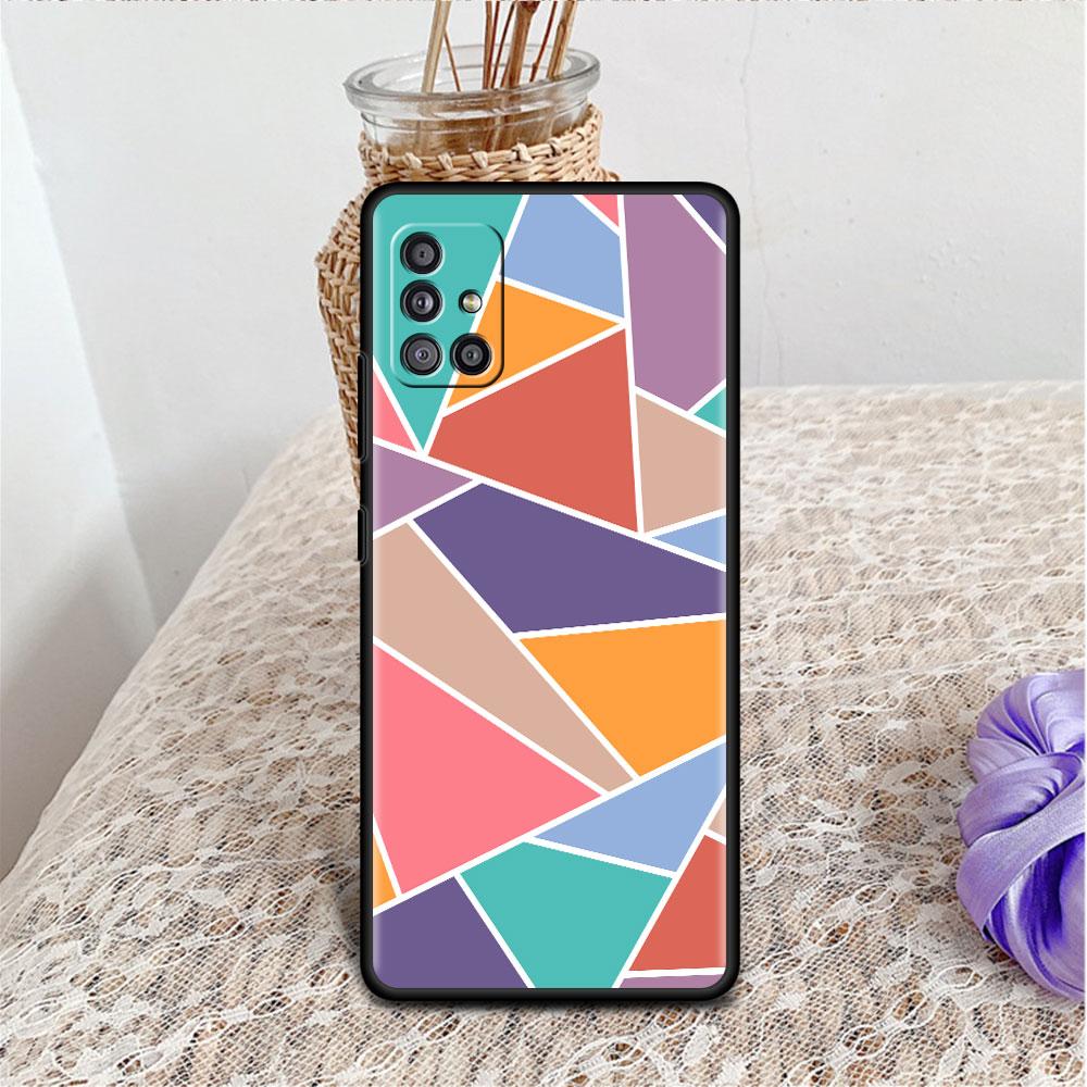 Case For Samsung Galaxy A52 A12 A51 A32 A71 A21s A22 A11 A02s A03 A23 A13 A53 A41 A31 A72 Soft Phone Cover Geometric Gradient