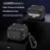 Premium Carbon Fiber Texture Protective Case for Samsung Galaxy Buds4/4pro Soft Rubber TPU Anti-drop Corner Cover+Metal Buckle